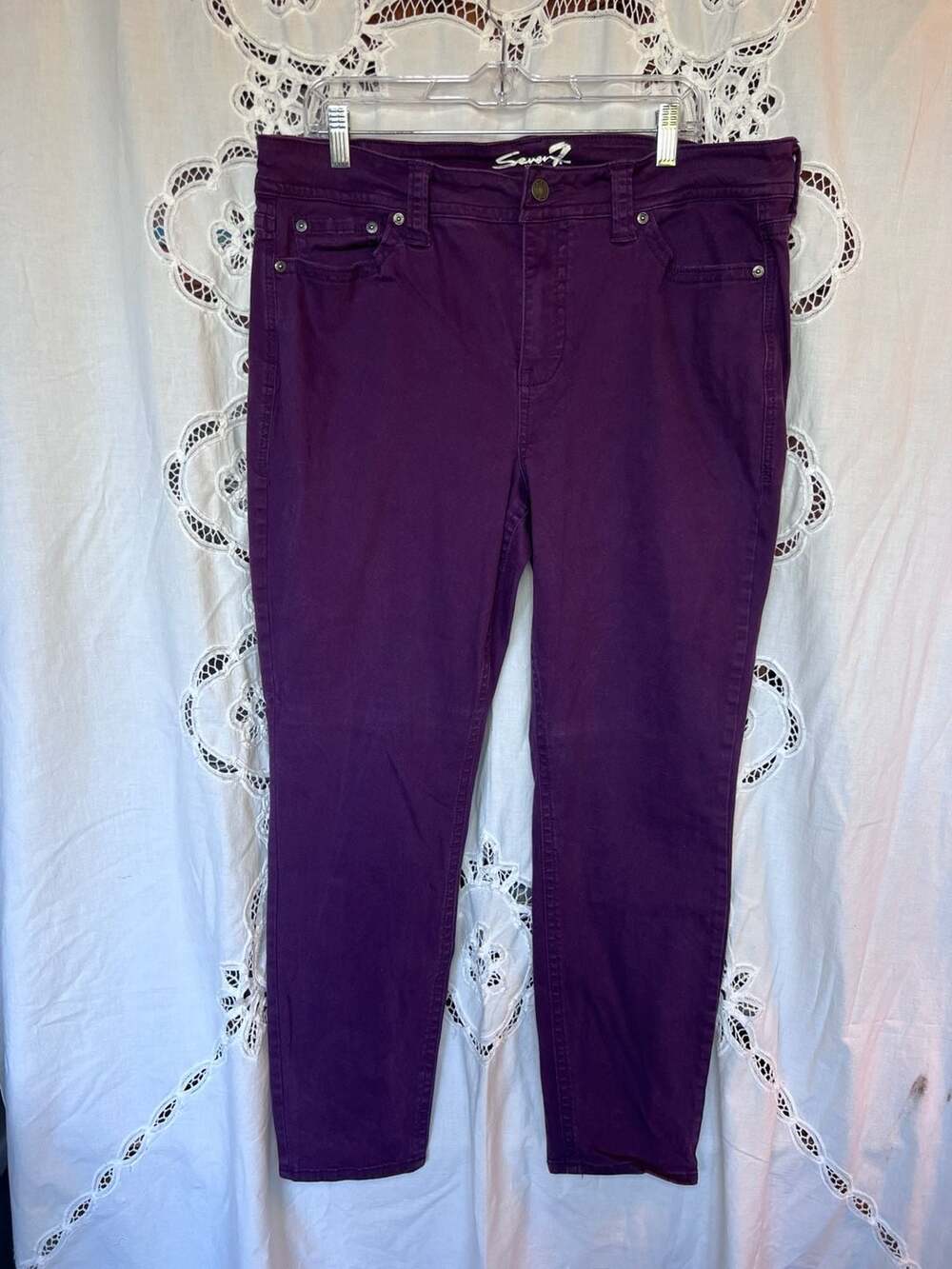 Seven7 Jeans Size 18 Purple Skinny Denim